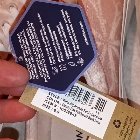 🆕TOMS | Alpargata Fenix Lace Up Shoe Cloudy Pink Patchwork Batik Print Size 9.5 - Picture 7 of 7